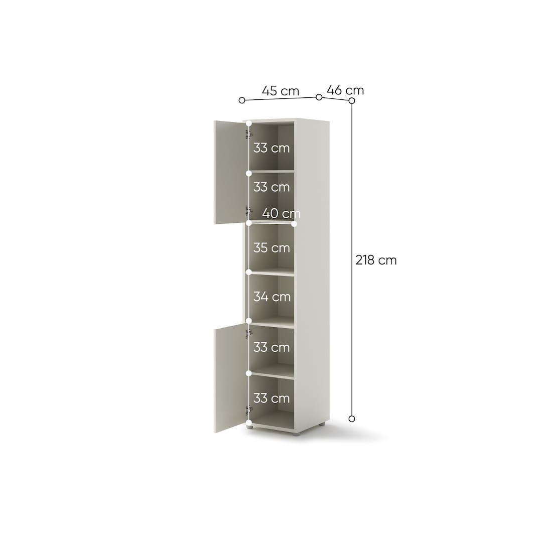 BC-01 Vertical Wall Bed Concept 140cm With Storage Cabinets and LED
