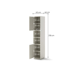 BC-01 Vertical Wall Bed Concept 140cm With Storage Cabinets and LED