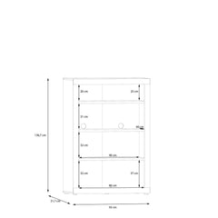 Baccio Highboard Cabinet 93cm in Oak Sand, image 8
