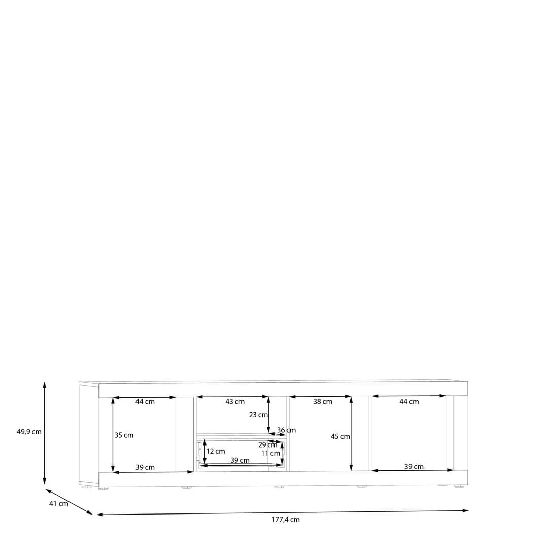 Baccio TV Cabinet 177cm in Oak Sand, image 9