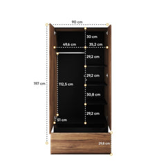 Borga BG-01 Hinged Wardrobe 90cm