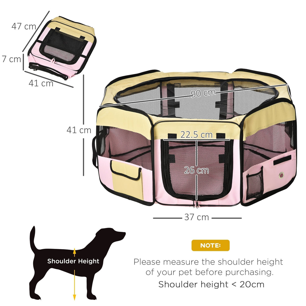 PawHut Fabric Pet Whelping Box