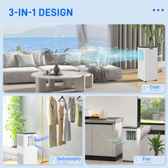 HOMCOM 7,000 BTU App-Controlled Mobile Air Conditioner, 15m² Radius - White