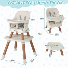 6-in-1 Baby High Chair in Natural