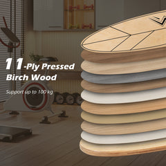 Balance Board Trainer with Roller Fun Workout Equipment-Natural