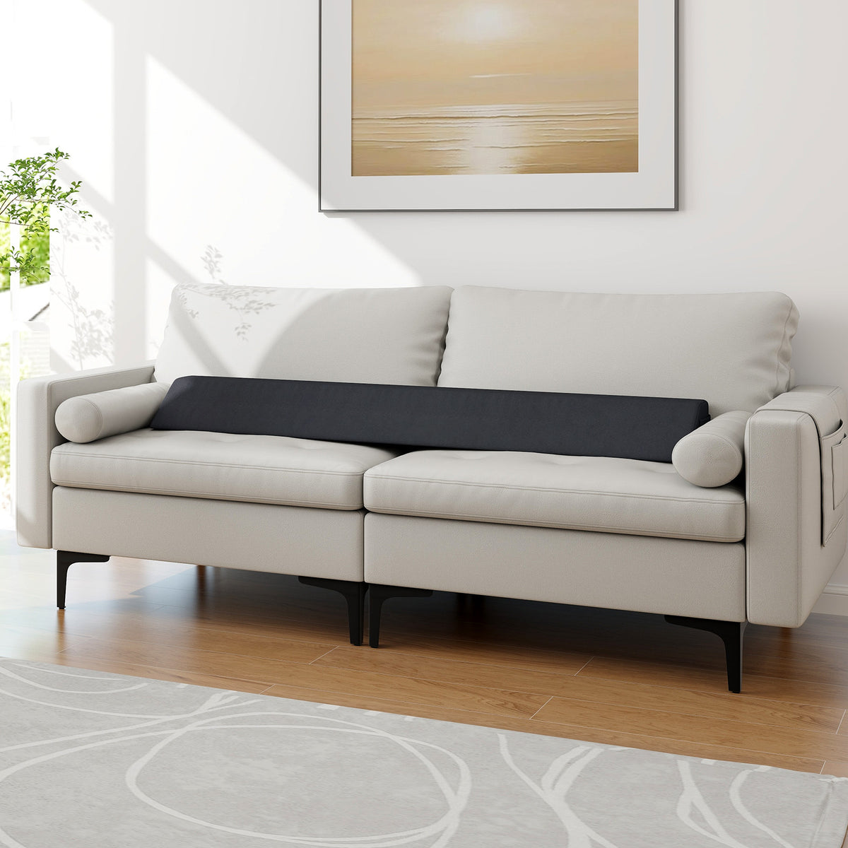 Bed Wedge Pillow with 2 Storage Pockets-Queen Size