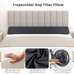 Bed Wedge Pillow with 2 Storage Pockets-Queen Size