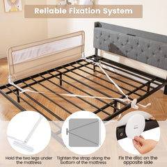 150CM Foldable Baby Bed Rail Guard in Beige, image 7