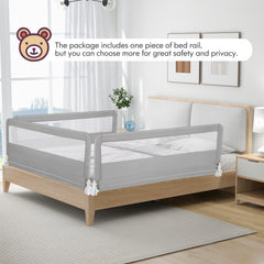 150CM Foldable Baby Bed Rail Guard in Silver, image 3