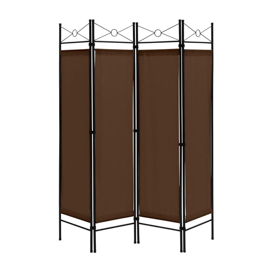 6 Feet 4-Panel Light Weight Room Divider with Polyester Cloth-Brown