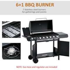 Outsunny Seven Burner Gas Grill, with Integrated Thermometer and Storage - product image 4