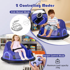 6V Kids Ride on Battery Powered Bumping Car with Flashing LED Lights-Purple
