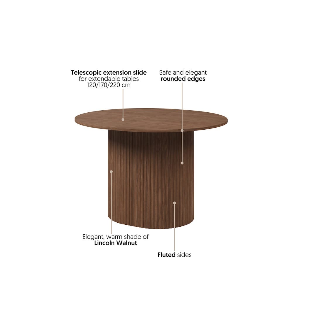 Cavo Extending Dining Table 120cm in Oak Walnut, image 4