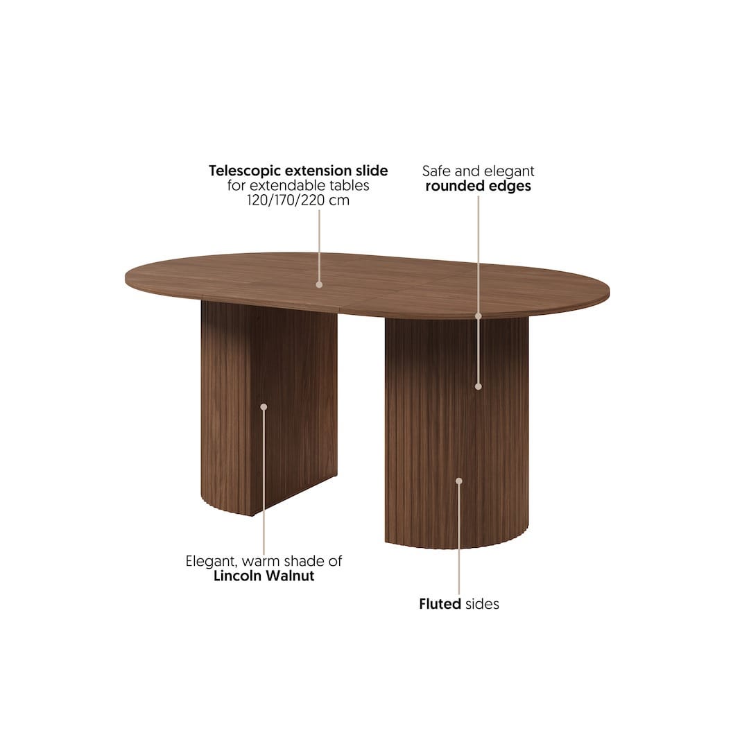 Cavo Extending Dining Table 120cm in Oak Walnut, image 10