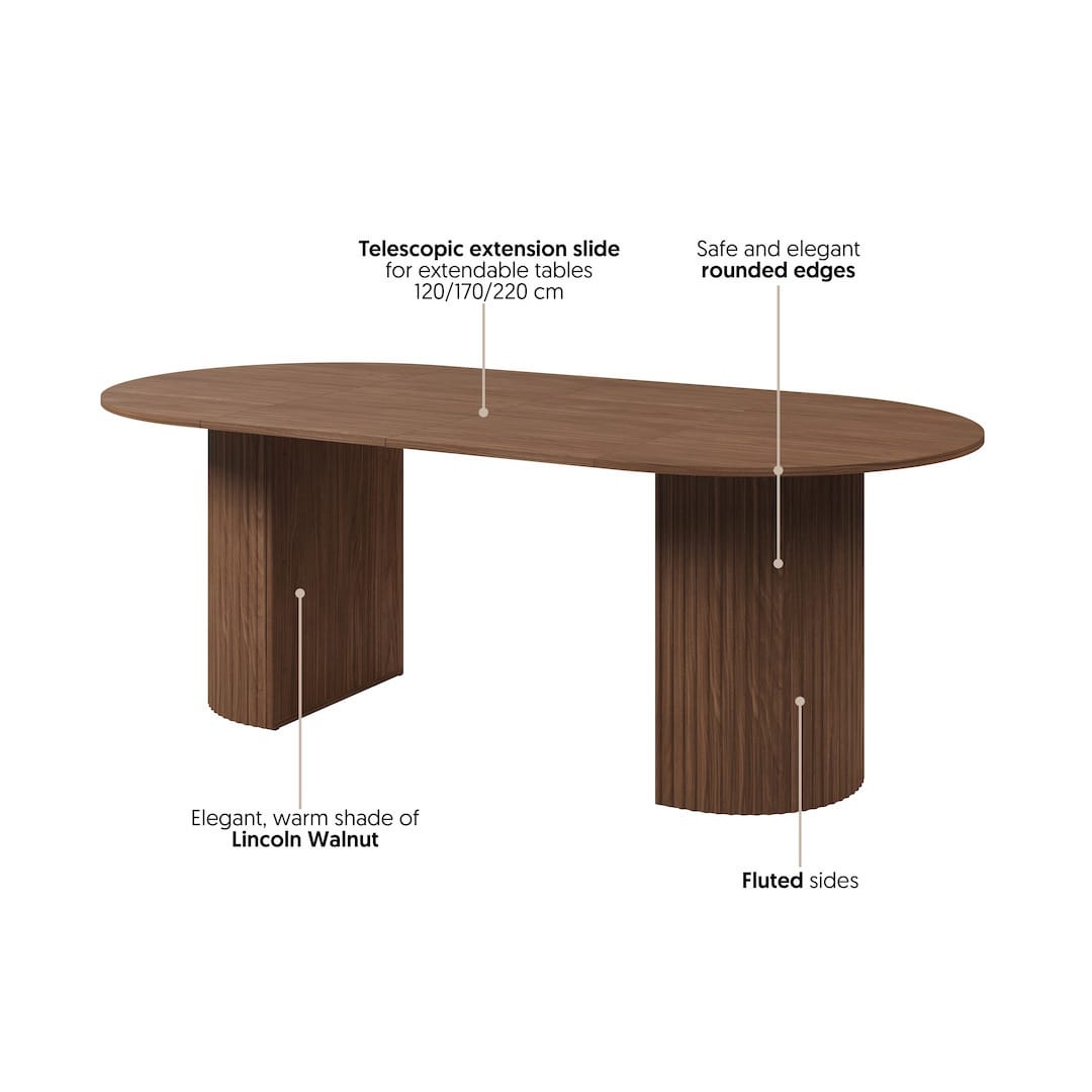 Cavo Extending Dining Table 120cm in Oak Walnut, image 13
