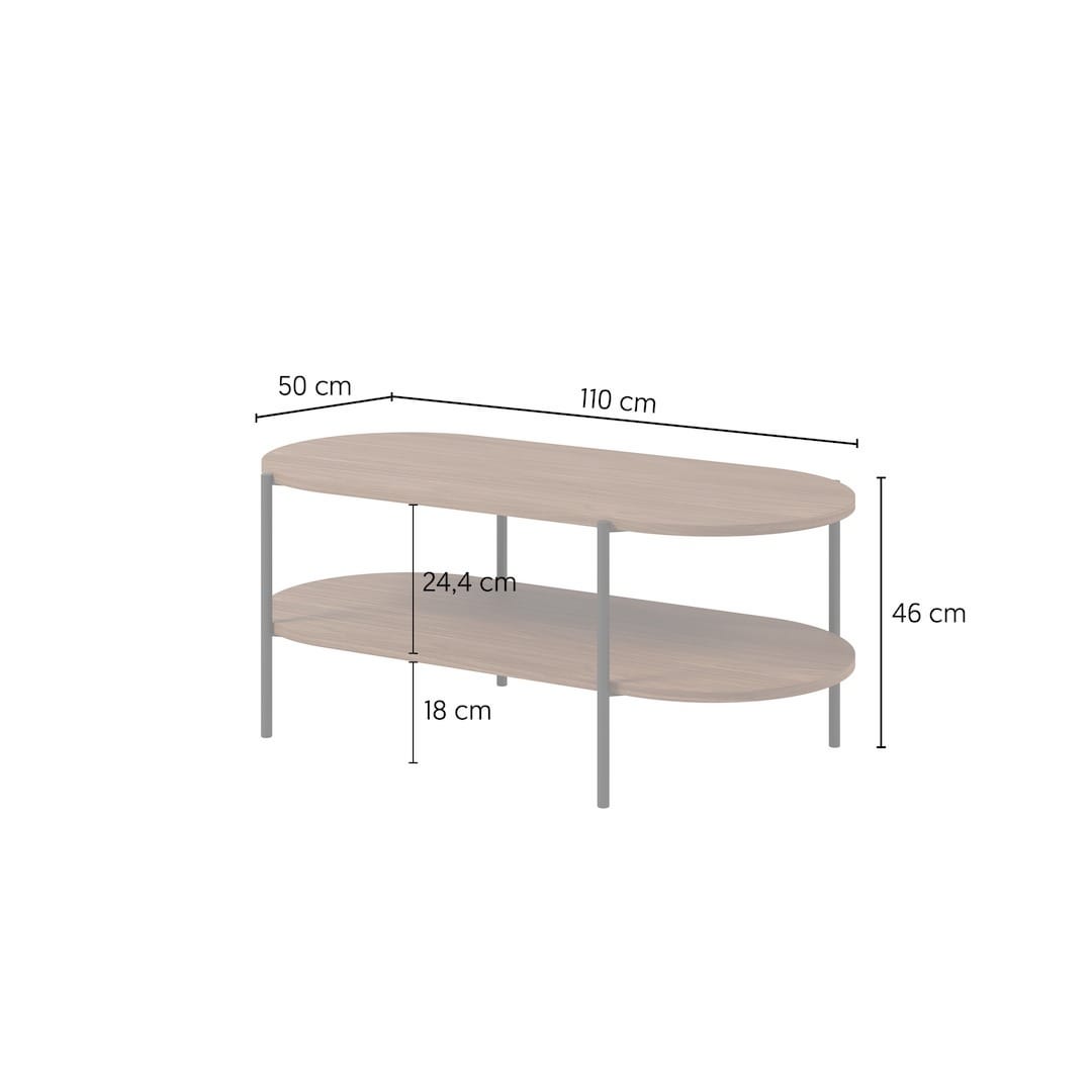 Cavo Coffee Table 110cm in Oak Walnut, image 4