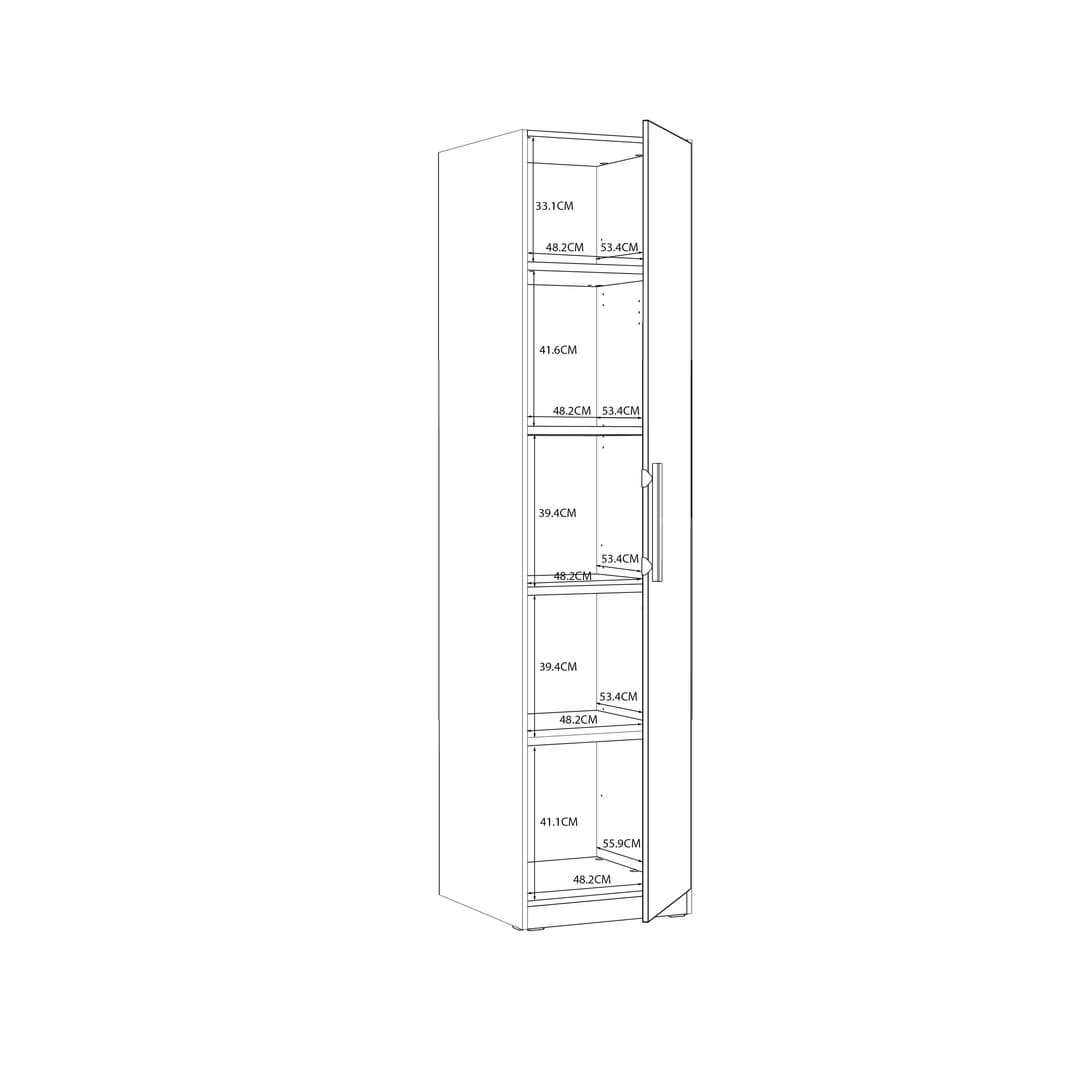 Cadixo Hinged Door Wardrobe 51cm, image 12