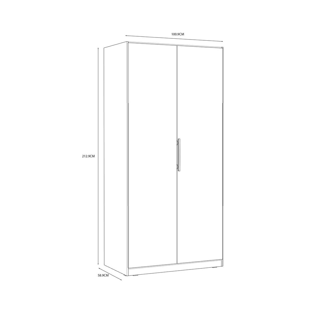 Cadixo Hinged Door Wardrobe 101cm, image 13