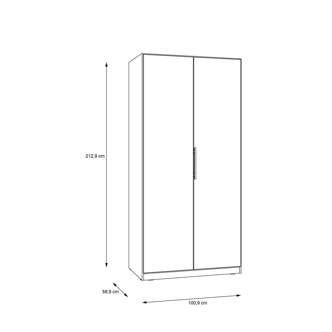 Cadixo Hinged Door Wardrobe 101cm, image 5