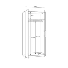 Cadixo Hinged Door Wardrobe 101cm, image 6