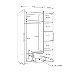 Cadixo Hinged Door Wardrobe 151cm, image 6