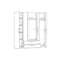 Cadixo Hinged Door Wardrobe 200cm, image 14