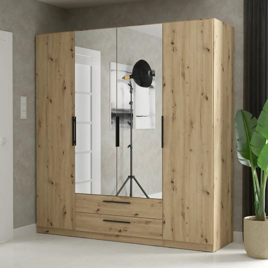 Cadixo Hinged Door Wardrobe 200cm in Oak Artisan