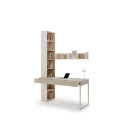 Charlie CH-28 Desk With Bookcase & Shelf 150cm in Cashmere, image 3