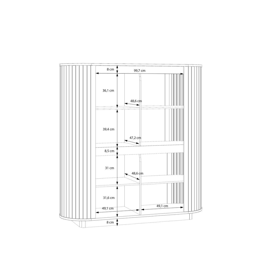 Chikuma Highboard Cabinet 162cm, image 8