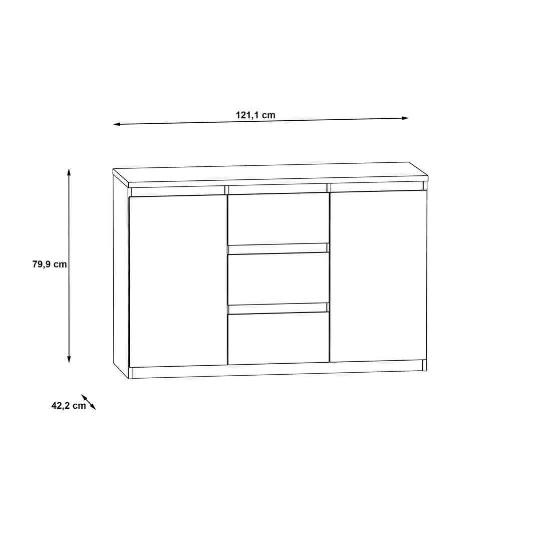 Chelsea Chest Of Drawers 121cm in White, image 3
