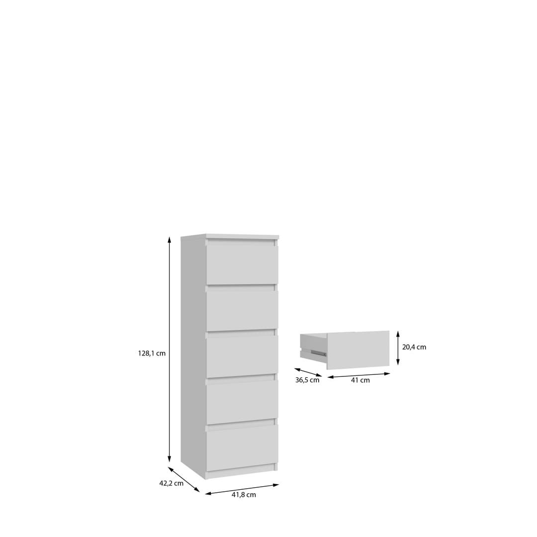 Chelsea Chest Of Drawers 42cm in White, image 6