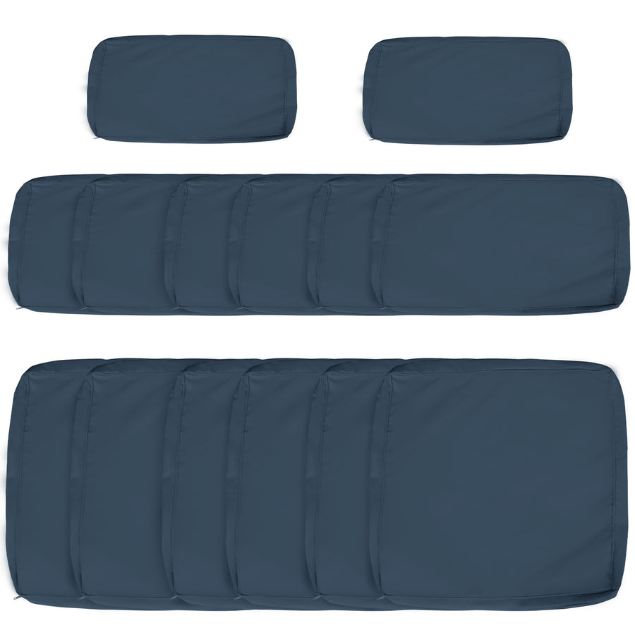 Outsunny Set of 14 Mixed Cushion Covers - Blue