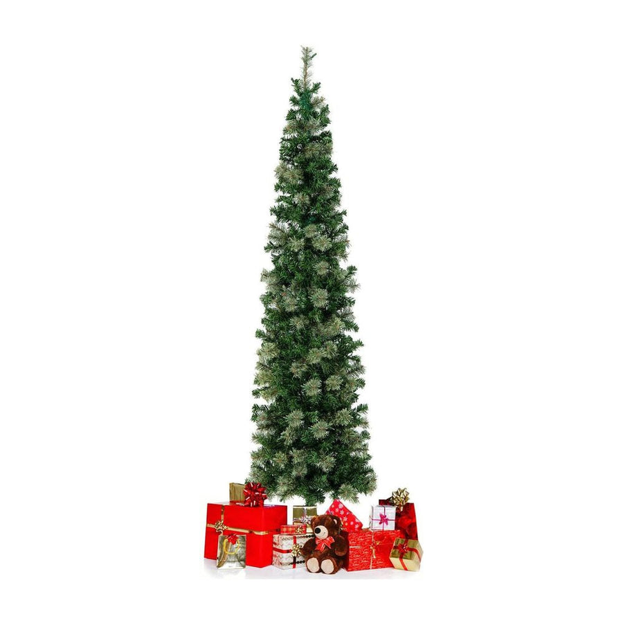 7 FT Pre-Lit Half-Shape Christmas Tree with 403 Branch Tips and 150 LED Lights