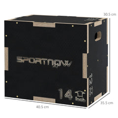 SPORTNOW Multi-Faceted Jump Box, Wooden Step Up Box, for Home, Gym, Exercise, Black - product image 3