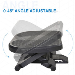 HOMCOM 0-30 Three-Height Under-Desk Support Footrest - Black
