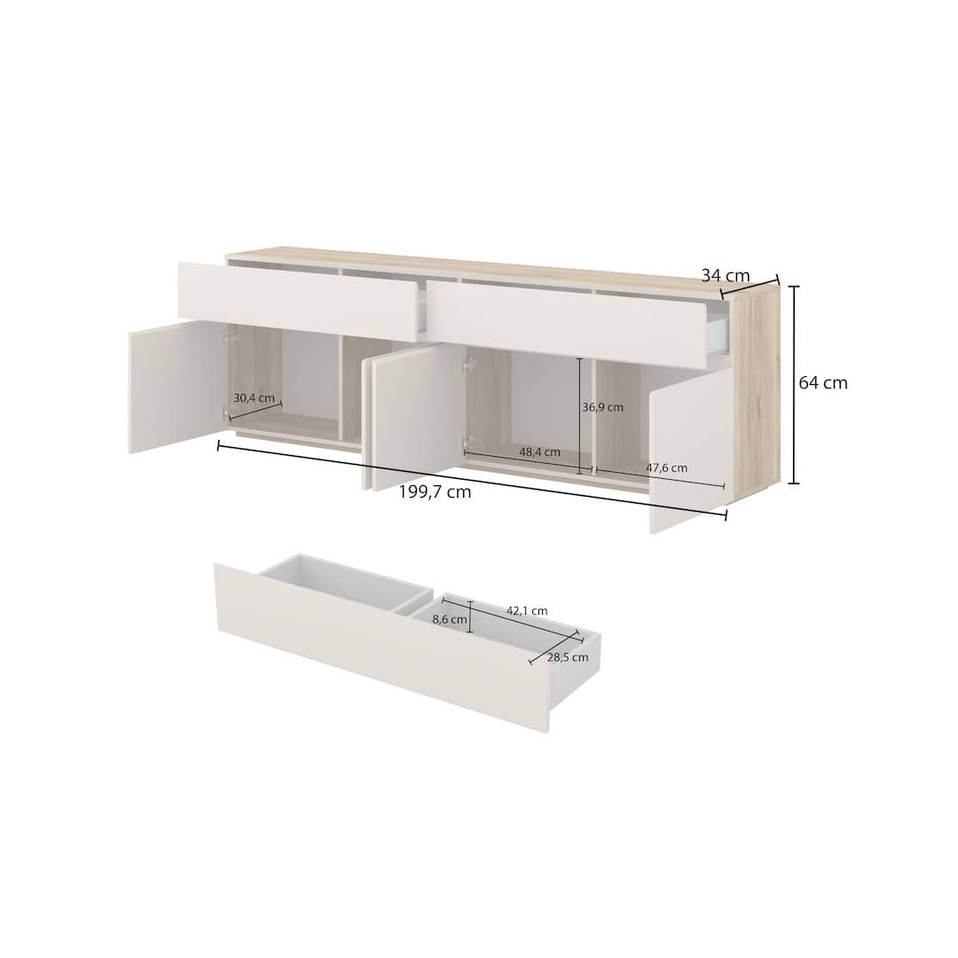 Criss Sideboard Cabinet 200cm