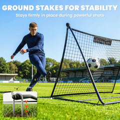 SPORTNOW Football Rebounder Net, Portable Kickback Football Rebounder Net with Carry Bag and Ground Stakes