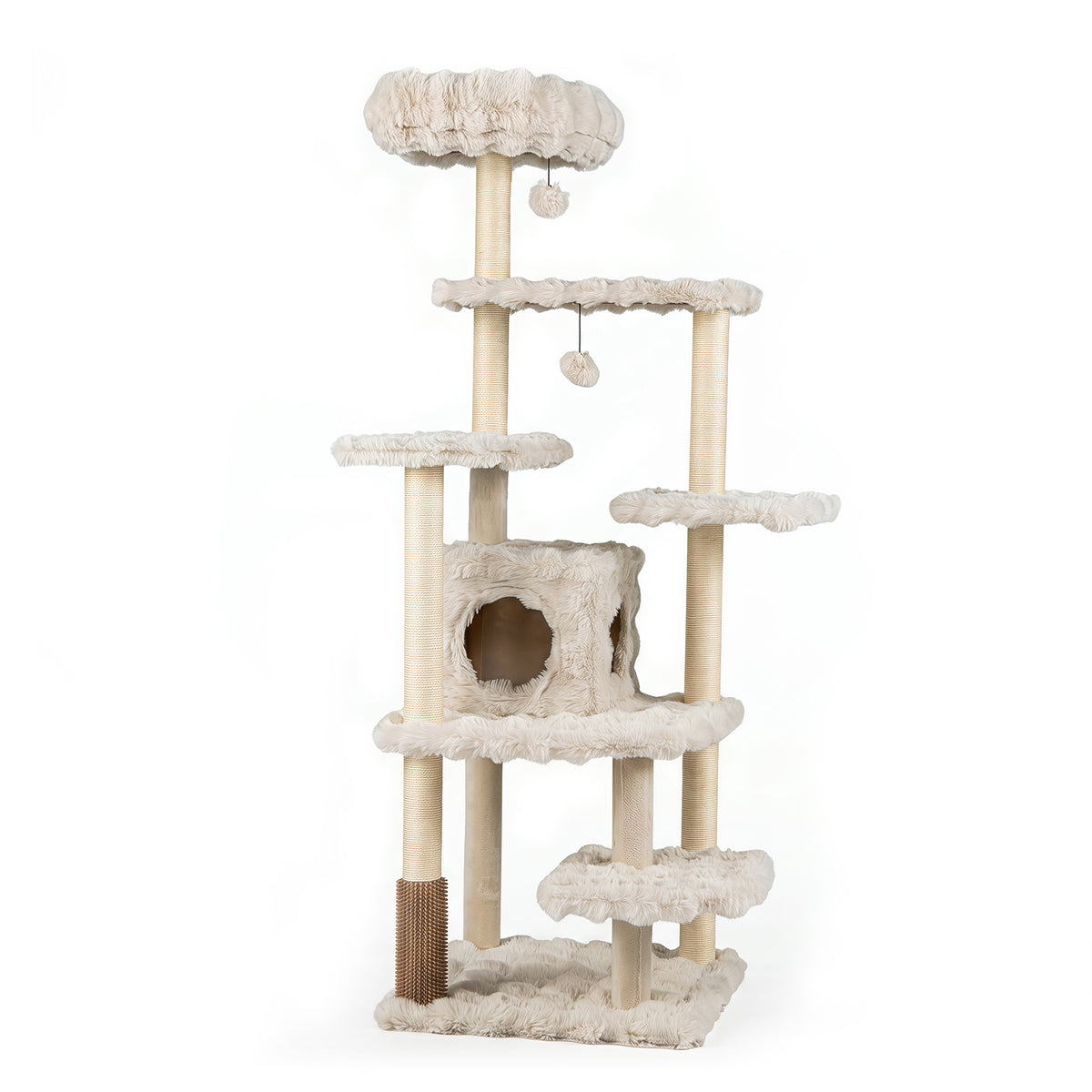 Cat Tree with Sisal Scratching Posts and Platform for Indoor Cats-Beige
