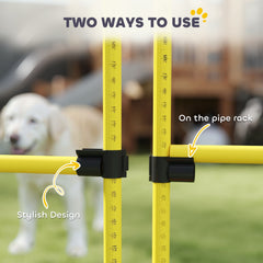 PawHut 4-piece Dog Agility Equipment with 4 Hurdles, Bag for Jump, Training, Yellow