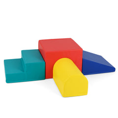 Climb and Crawl Foam Block Play Set for Infant Baby and Toddlers-Blue & Red