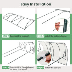 Climbing Vegetables Fruits Flowers Shelter with PVC Canopy and Metal Stand