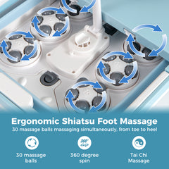 Collapsible Foot Spa Massager Bath Tub with Heat Shower and Timer-Blue