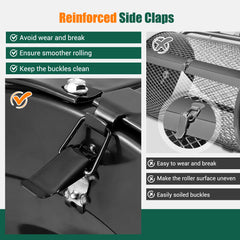 Compost Spreader 61cm Peat Moss Spreader Roller with Height-adjustable T-shape Handle-Black