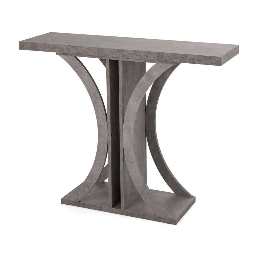Console Table 100 cm Rectangular Entryway Table with Geometric Frame-Grey