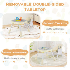 The convertible baby high chair with a removable double-sided tabletop for drawing or building blocks