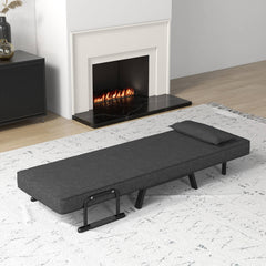 Convertible Sofa Bed 4-in-1 with 6-Position Adjustable Backrest-Dark Grey