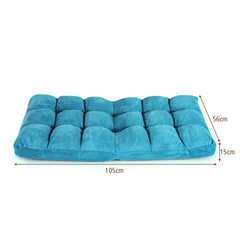 Coral Velvet Floor Gaming Chair with 14-Position Adjustable Back-Turquoise