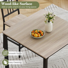 Counter Height Dining Table Set for 4 Kitchen Bar Table and Chairs Set with Faux Marble Surface-Grey