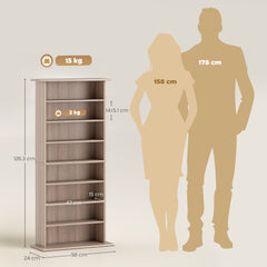 HOMCOM 360 CD Storage Unit - Natural Wood Finish
