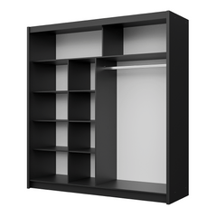 Black Mirrored Sliding Door Wardrobe 203cm – MAYFAIR